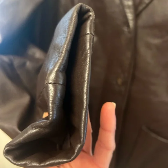 Boss by Hugo Boss women’s leather blazer/jacket. Dk brown 100% lamb skin. Nice!